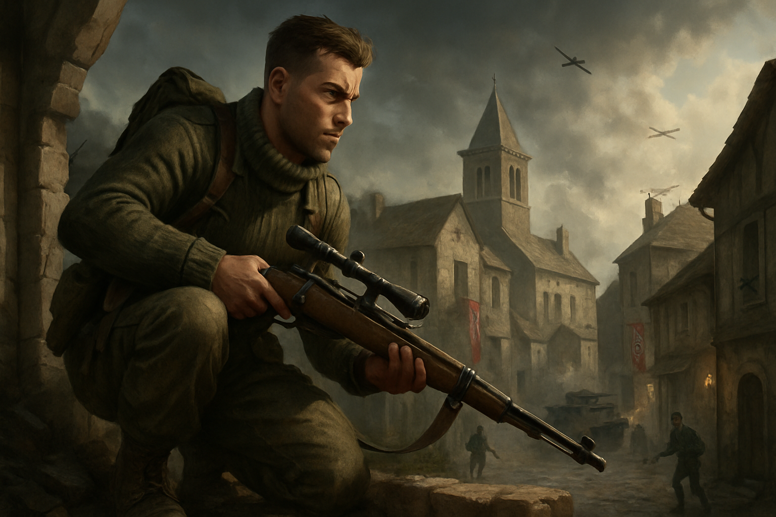World War II tactical stealth shooter game
The text describes an immersive, strategic shooter set in occupied France during 1944. It presents a reimagined wartime environment where stealth, precise long-range marksmanship, vertical navigation, and adaptable combat tactics are central to gameplay. The introduction of a fresh protagonist with a distinctive personality further modernizes a classic formula, and features like customizable equipment, dynamic enemy behaviors, and innovative multiplayer modes underscore its evolution as a tactical experience in a historically rich setting.
