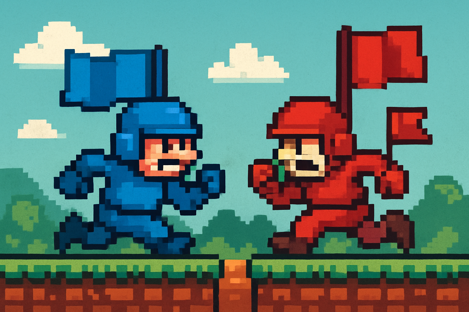 Retro Rivals: A Flag Capture Showdown